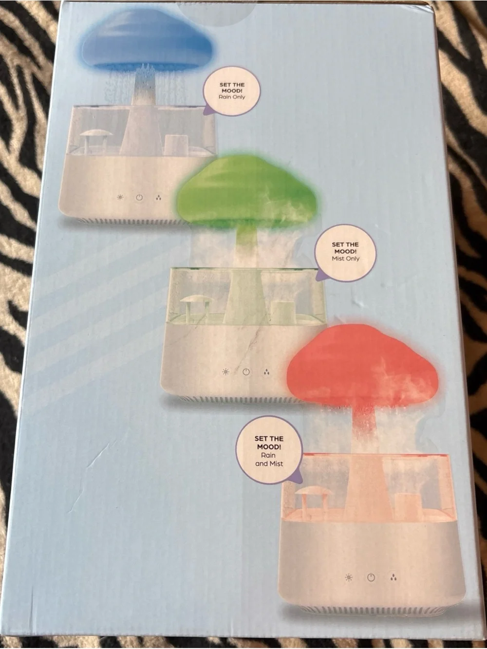 Hype Rain Cloud Aroma Diffusing Humidifier - Light Blue and White